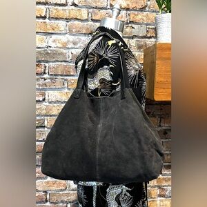 Mark & Graham Suede Gray Slouchy Tote Shoulder Bag